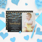 ズぶら下がったラブハートリトルスウィートアート誕生日 サンキューカード