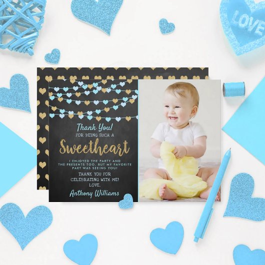 ズぶら下がったラブハートリトルスウィートアート誕生日 サンキューカード