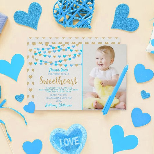 ズぶら下がったラブハートリトルスウィートアート誕生日 サンキューカード