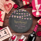 ズぶら下がったラブハートリトルスウィートアート誕生日 ペーパープレート