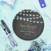 ズぶら下がったラブハートリトルスウィートアート誕生日 ペーパープレート