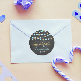 ズぶら下がったラブハートリトルスウィートアート誕生日 ラウンドシール