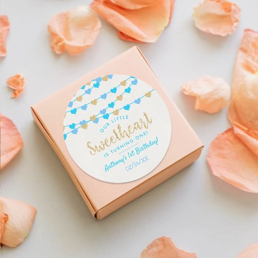 ズぶら下がったラブハートリトルスウィートアート誕生日 ラウンドシール