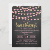 ズぶら下がったラブハートリトルスウィートアート誕生日 招待状 (正面)