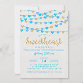 ズぶら下がったラブハートリトルスウィートアート誕生日 招待状 (正面)