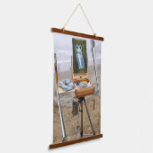 ズアット絵画フィッシュフックビーチ 吊り下げ型タペストリー (傾斜あり)