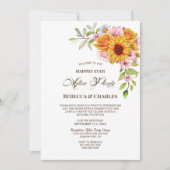 ズアフター結婚パーティーひまわりバラ披露宴 招待状 (正面)