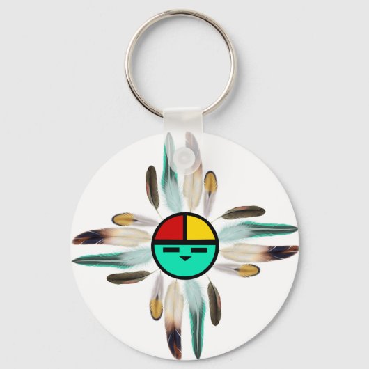 ズィアサンゴッドと羽 キーホルダー (正面)