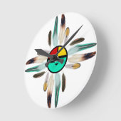 ズィアサンゴッドと羽 ラウンド壁時計 (傾斜)