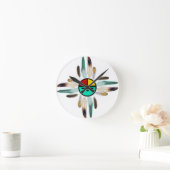 ズィアサンゴッドと羽 ラウンド壁時計 (ホーム)