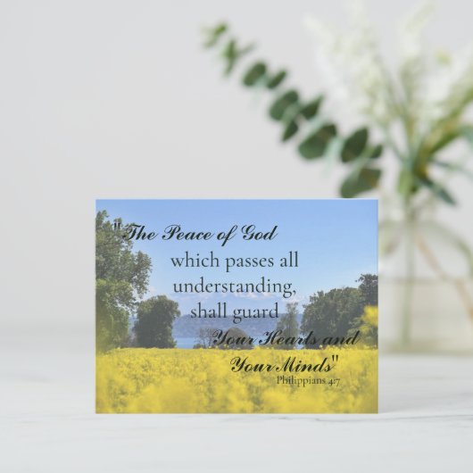 ズイエロインスパイアフラワーメドーヒルレイク悔やみや弔慰 ポストカード (スタンド正面)