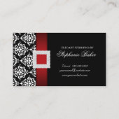 ズイベントプランナージュ結婚エルブローチレッド白黒 名刺 (裏面)