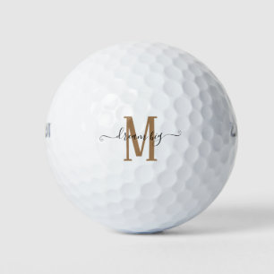 ズインスパイア引用文ドリームビッグモノグラムイニシャル金ゴールド ゴルフボール