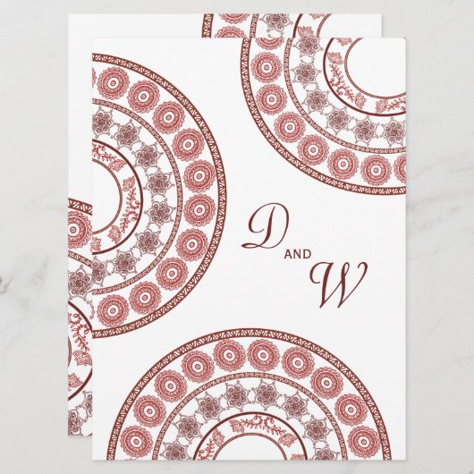 ズインディアン結婚ヘンナメンディイエローデシ招待状 招待状 (正面/裏面)