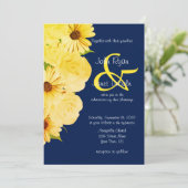 ズイ結婚エローローズ&デイジーズオンダークブルー 招待状 (スタンド正面)