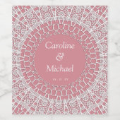 ズエレガンス結婚パーティーホワイトレース ワインラベル (シングルラベル)