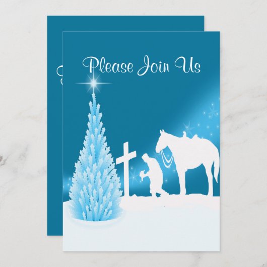 ズカウボーイ祈ウエスタンホリデーパーティー招待状 招待状 (正面/裏面)