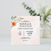 ズカラー結婚フラワーカード招待状デザイン 招待状 (スタンド正面)