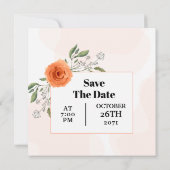 ズカラー結婚フラワーカード招待状デザイン 招待状 (裏面)