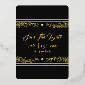 ズカー結婚ドゴールドフォイルゴールデンラグジュアリーカードデザイン 箔招待状 (裏面)