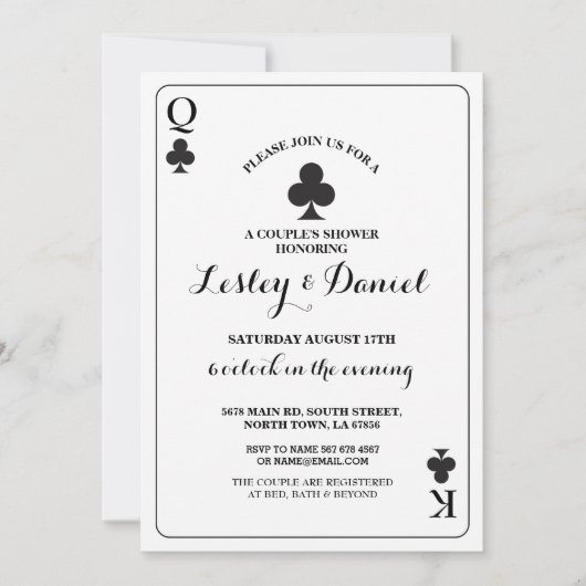 ズカ遊ードカップル婚約エースベガススペード 招待状 (正面)