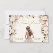 ズガウン結婚ドレスブライダルシャワーサンキューカード サンキューカード (正面)