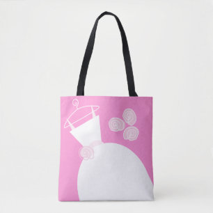 ズガウン結婚ピンクマザーブライド文字 トートバッグ