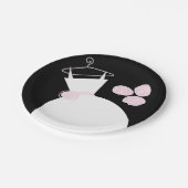 ズガウン結婚ピンク紙プレートブラック ペーパープレート (アングル)