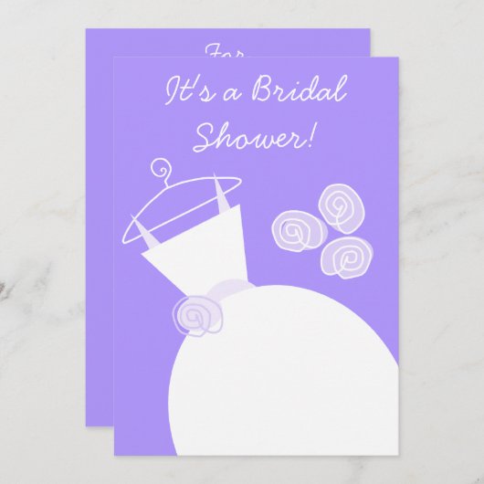 ズガウ結婚ンパープルブライダルシャワーの招待 招待状 (正面/裏面)