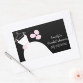 ズガウ結婚ンピンクブライダルシャワーの長方形黒 長方形シール (封筒)