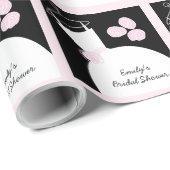 ズガウ結婚ンピンクブライダルシャワーブラックパステル ラッピングペーパー (ロールコーナー)