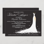 ズガウ結婚ンブライダルパーティ招待状(黒檀) 招待状 (正面/裏面)