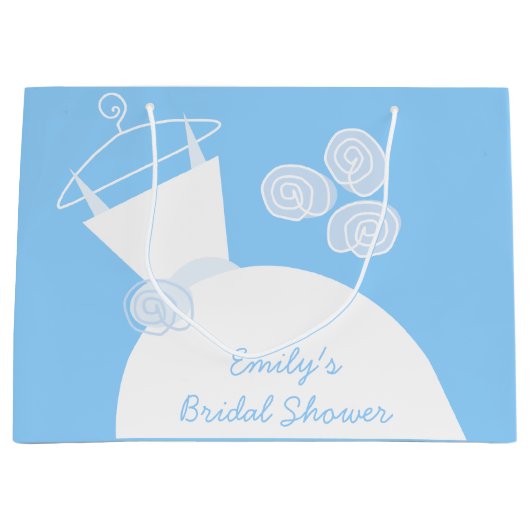 ズガウ結婚ンブルーブライダルシャワーラージ ラージペーパーバッグ (正面)