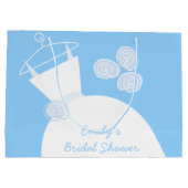 ズガウ結婚ンブルーブライダルシャワーラージ ラージペーパーバッグ (裏面)