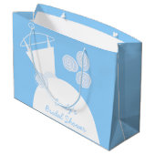 ズガウ結婚ンブルーブライダルシャワーラージ ラージペーパーバッグ (裏面アングル)