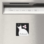ズガ結婚ウンピンクのブライドメイド（黒） マグネット (インサイチュ (食洗機))