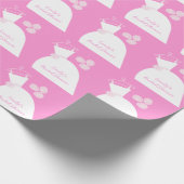 ズガ結婚ウンピンクブライダルシャワー ラッピングペーパー (角)