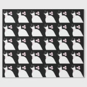 ズガ結婚ウンピンクブラック ラッピングペーパー (フラット)