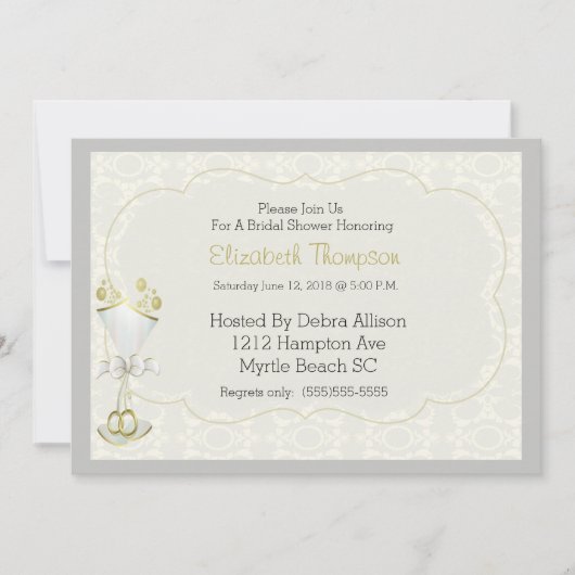 ズグラスバ結婚ブライズダマスクブライダルシャワー招待状 招待状 (正面)