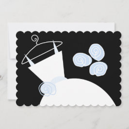 ズグーン結婚ブルーブライダルシャワーブラックパステル 招待状