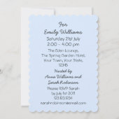 ズグーン結婚ブルーブライダルシャワーブラックパステル 招待状 (裏面)