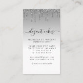 ズケーキ結婚グリッタードリップシルバーターコイズベーカリー 名刺 (裏面)
