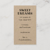 ズケーキ結婚ケータリングベーカリーカスタムベイカークラフト 名刺 (裏面)