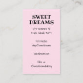 ズケーキ結婚ケータリングベーカリーカスタムベイカー 名刺 (裏面)