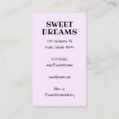 ズケーキ結婚ケータリングベーカリーカスタムベイカー 名刺 (裏面)