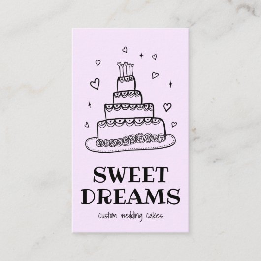 ズケーキ結婚ケータリングベーカリーカスタムベイカー 名刺 (正面)