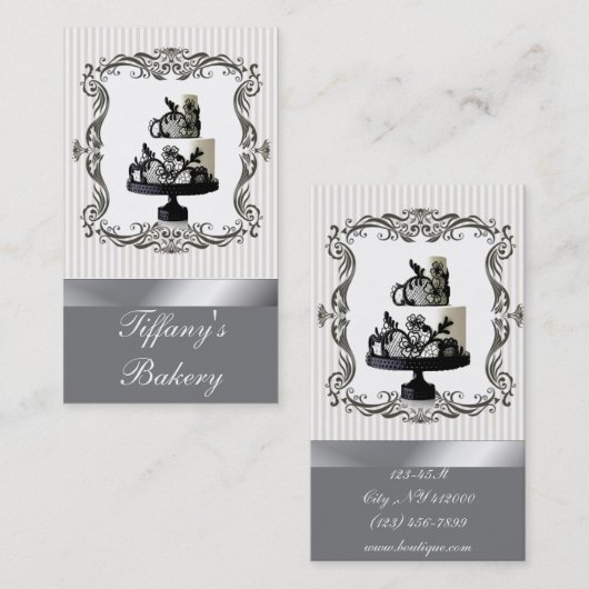 ズケーキ結婚パティシシェフベーカリー 名刺 (正面/裏面)