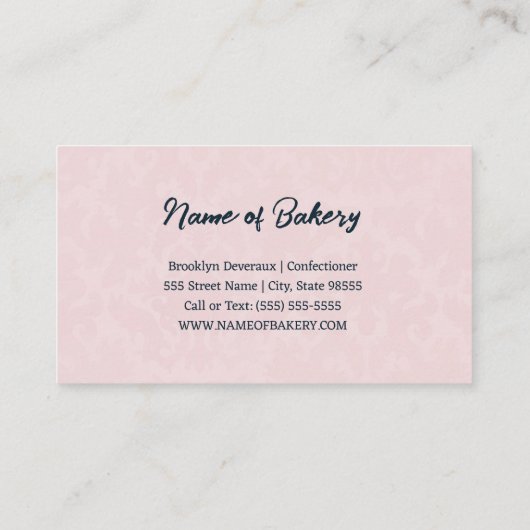 ズケーキ結婚ベーカリーフローラペストリー職人 名刺 (裏面)