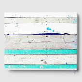 ズゲストブック結婚ティール（緑がかった色）ウッドシャビー素朴シック ゲストブック (裏面)