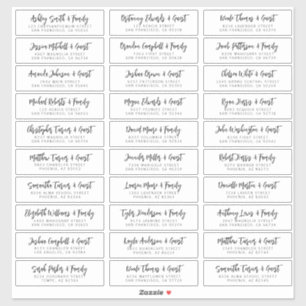 ズゲスト結婚ネームアドレスシンプルシッモダンク シール